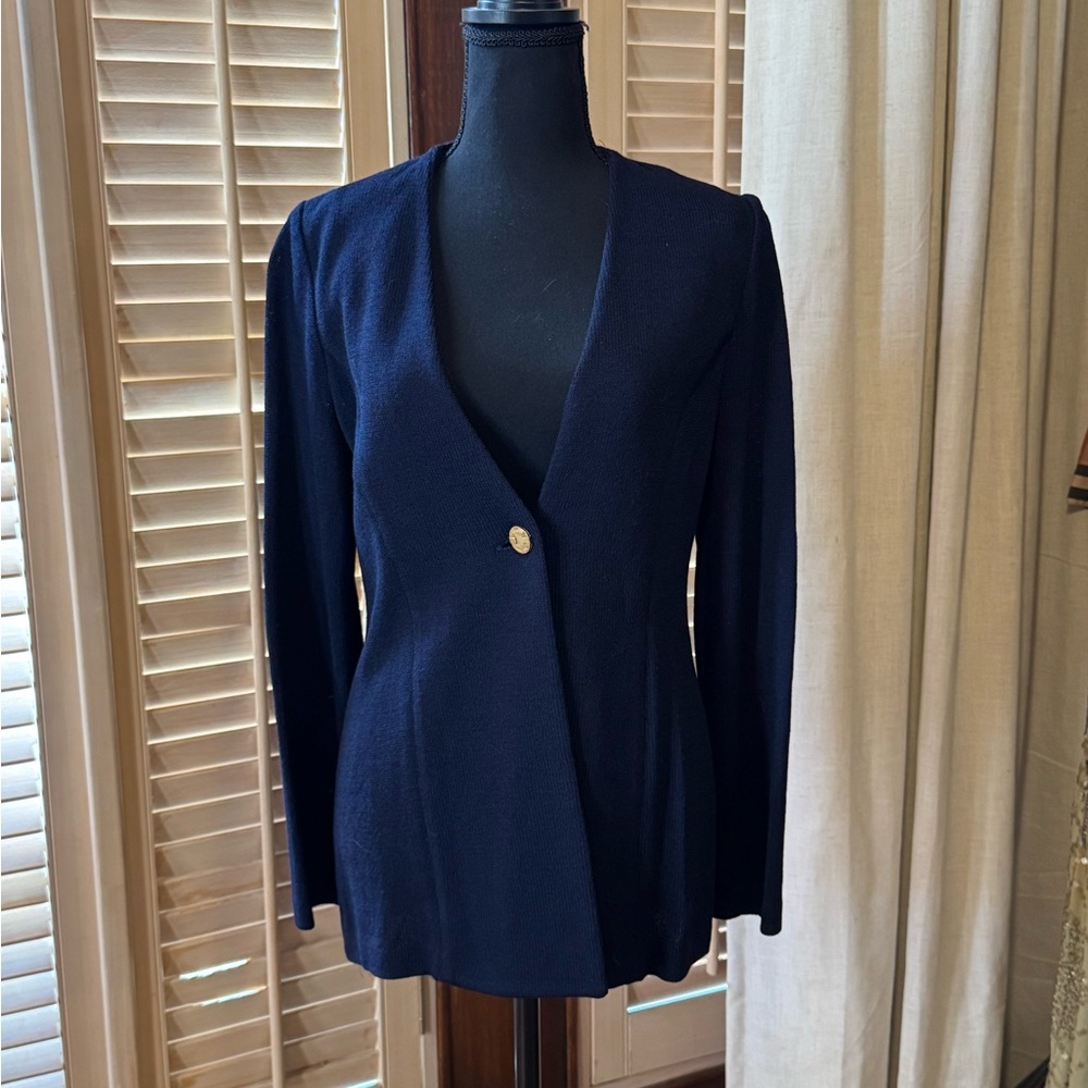 St. John Collection Navy Knit Top